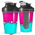 Decal Style Skin Wrap works with Blender Bottle 20oz Ripped Colors Hot Pink Neon Teal (BOTTLE NOT INCLUDED)