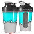 Decal Style Skin Wrap works with Blender Bottle 20oz Ripped Colors Neon Teal Gray (BOTTLE NOT INCLUDED)