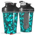 Decal Style Skin Wrap works with Blender Bottle 20oz Scattered Skulls Neon Teal (BOTTLE NOT INCLUDED)