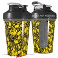 Decal Style Skin Wrap works with Blender Bottle 20oz Scattered Skulls Yellow (BOTTLE NOT INCLUDED)