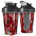 Decal Style Skin Wrap works with Blender Bottle 20oz HEX Mesh Camo 01 Red Bright (BOTTLE NOT INCLUDED)