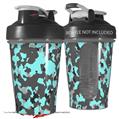 Decal Style Skin Wrap works with Blender Bottle 20oz WraptorCamo Old School Camouflage Camo Neon Teal (BOTTLE NOT INCLUDED)