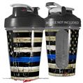 Decal Style Skin Wrap works with Blender Bottle 20oz Painted Faded Cracked Blue Line Stripe USA American Flag (BOTTLE NOT INCLUDED)