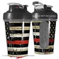 Decal Style Skin Wrap works with Blender Bottle 20oz Painted Faded and Cracked Red Line USA American Flag (BOTTLE NOT INCLUDED)
