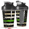 Decal Style Skin Wrap works with Blender Bottle 20oz Painted Faded and Cracked Green Line USA American Flag (BOTTLE NOT INCLUDED)