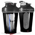 Decal Style Skin Wrap works with Blender Bottle 20oz Brushed USA American Flag Blue Line (BOTTLE NOT INCLUDED)