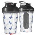 Decal Style Skin Wrap works with Blender Bottle 20oz Pastel Butterflies Blue on White (BOTTLE NOT INCLUDED)