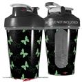 Decal Style Skin Wrap works with Blender Bottle 20oz Pastel Butterflies Green on Black (BOTTLE NOT INCLUDED)