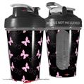 Decal Style Skin Wrap works with Blender Bottle 20oz Pastel Butterflies Pink on Black (BOTTLE NOT INCLUDED)