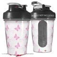 Decal Style Skin Wrap works with Blender Bottle 20oz Pastel Butterflies Pink on White (BOTTLE NOT INCLUDED)