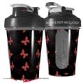 Decal Style Skin Wrap works with Blender Bottle 20oz Pastel Butterflies Red on Black (BOTTLE NOT INCLUDED)