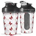 Decal Style Skin Wrap works with Blender Bottle 20oz Pastel Butterflies Red on White (BOTTLE NOT INCLUDED)