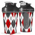 Decal Style Skin Wrap works with Blender Bottle 20oz Argyle Red and Gray (BOTTLE NOT INCLUDED)