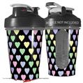 Decal Style Skin Wrap works with Blender Bottle 20oz Pastel Hearts on Black (BOTTLE NOT INCLUDED)