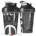Decal Style Skin Wrap works with Blender Bottle 20oz Love and Peace Gray (BOTTLE NOT INCLUDED)