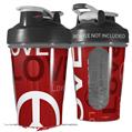 Decal Style Skin Wrap works with Blender Bottle 20oz Love and Peace Red (BOTTLE NOT INCLUDED)