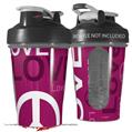 Decal Style Skin Wrap works with Blender Bottle 20oz Love and Peace Hot Pink (BOTTLE NOT INCLUDED)