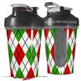 Decal Style Skin Wrap works with Blender Bottle 20oz Argyle Red and Green (BOTTLE NOT INCLUDED)