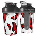 Decal Style Skin Wrap works with Blender Bottle 20oz Butterflies Red (BOTTLE NOT INCLUDED)