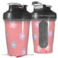 Decal Style Skin Wrap works with Blender Bottle 20oz Pastel Flowers on Pink (BOTTLE NOT INCLUDED)