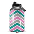 Skin Decal Wrap for 2017 RTIC One Gallon Jug Zig Zag Teal Pink and Gray (Jug NOT INCLUDED) by WraptorSkinz