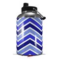 Skin Decal Wrap for 2017 RTIC One Gallon Jug Zig Zag Blues (Jug NOT INCLUDED) by WraptorSkinz