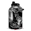 Skin Decal Wrap for 2017 RTIC One Gallon Jug Chrome Skull on Black (Jug NOT INCLUDED) by WraptorSkinz