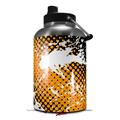 Skin Decal Wrap for 2017 RTIC One Gallon Jug Halftone Splatter White Orange (Jug NOT INCLUDED) by WraptorSkinz