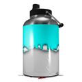 Skin Decal Wrap for 2017 RTIC One Gallon Jug Ripped Colors Neon Teal Gray (Jug NOT INCLUDED) by WraptorSkinz