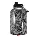 Skin Decal Wrap for 2017 RTIC One Gallon Jug Scattered Skulls Gray (Jug NOT INCLUDED) by WraptorSkinz