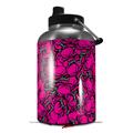 Skin Decal Wrap for 2017 RTIC One Gallon Jug Scattered Skulls Hot Pink (Jug NOT INCLUDED) by WraptorSkinz