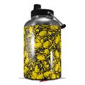 Skin Decal Wrap for 2017 RTIC One Gallon Jug Scattered Skulls Yellow (Jug NOT INCLUDED) by WraptorSkinz