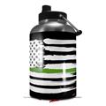 Skin Decal Wrap for 2017 RTIC One Gallon Jug Brushed USA American Flag Green Line (Jug NOT INCLUDED) by WraptorSkinz
