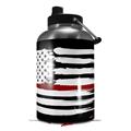 Skin Decal Wrap for 2017 RTIC One Gallon Jug Brushed USA American Flag Red Line (Jug NOT INCLUDED) by WraptorSkinz