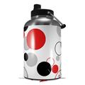 Skin Decal Wrap for 2017 RTIC One Gallon Jug Lots of Dots Red on White (Jug NOT INCLUDED) by WraptorSkinz