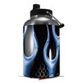 Skin Decal Wrap for 2017 RTIC One Gallon Jug Metal Flames Blue (Jug NOT INCLUDED) by WraptorSkinz