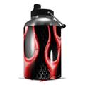 Skin Decal Wrap for 2017 RTIC One Gallon Jug Metal Flames Red (Jug NOT INCLUDED) by WraptorSkinz