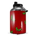 Skin Decal Wrap for 2017 RTIC One Gallon Jug Christmas Holly Leaves on Red (Jug NOT INCLUDED) by WraptorSkinz
