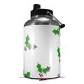 Skin Decal Wrap for 2017 RTIC One Gallon Jug Christmas Holly Leaves on White (Jug NOT INCLUDED) by WraptorSkinz