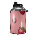 Skin Decal Wrap for 2017 RTIC One Gallon Jug Strawberries on Pink (Jug NOT INCLUDED) by WraptorSkinz