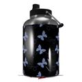 Skin Decal Wrap for 2017 RTIC One Gallon Jug Pastel Butterflies Blue on Black (Jug NOT INCLUDED) by WraptorSkinz