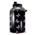 Skin Decal Wrap for 2017 RTIC One Gallon Jug Pastel Butterflies Purple on Black (Jug NOT INCLUDED) by WraptorSkinz