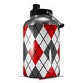 Skin Decal Wrap for 2017 RTIC One Gallon Jug Argyle Red and Gray (Jug NOT INCLUDED) by WraptorSkinz