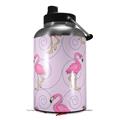 Skin Decal Wrap for 2017 RTIC One Gallon Jug Flamingos on Pink (Jug NOT INCLUDED) by WraptorSkinz