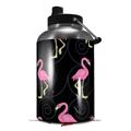 Skin Decal Wrap for 2017 RTIC One Gallon Jug Flamingos on Black (Jug NOT INCLUDED) by WraptorSkinz