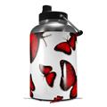Skin Decal Wrap for 2017 RTIC One Gallon Jug Butterflies Red (Jug NOT INCLUDED) by WraptorSkinz