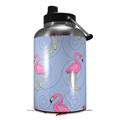 Skin Decal Wrap for 2017 RTIC One Gallon Jug Flamingos on Blue (Jug NOT INCLUDED) by WraptorSkinz