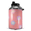 Skin Decal Wrap for 2017 RTIC One Gallon Jug Pastel Flowers on Pink (Jug NOT INCLUDED) by WraptorSkinz