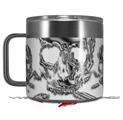 Skin Decal Wrap for Yeti Coffee Mug 14oz Chrome Skull on White - 14 oz CUP NOT INCLUDED by WraptorSkinz