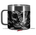 Skin Decal Wrap for Yeti Coffee Mug 14oz Chrome Skull on Black - 14 oz CUP NOT INCLUDED by WraptorSkinz